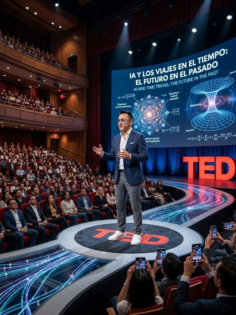 Danilo Cabezas dando una charla sobre inteligencia artificial en un evento